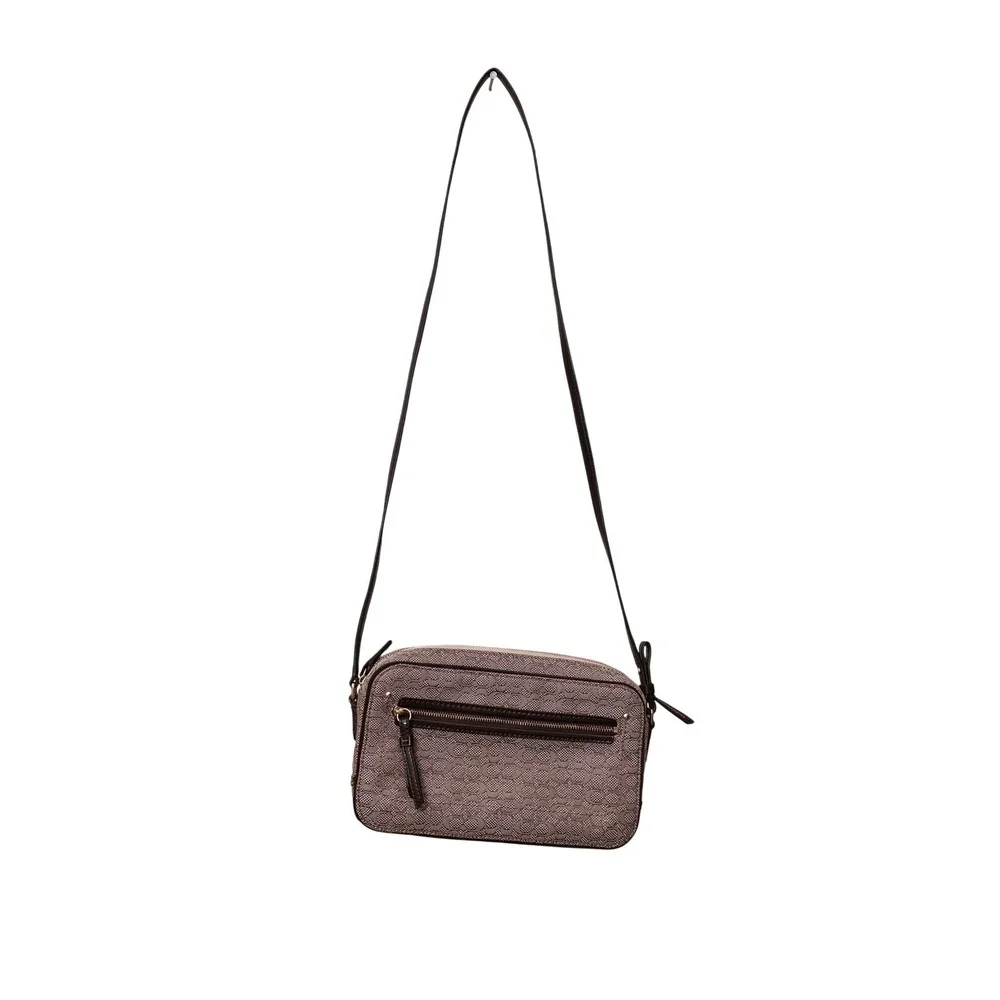 Y2K Coach Poppy Signature Oxford Flight Bag Brown Monogram Crossbody 25043